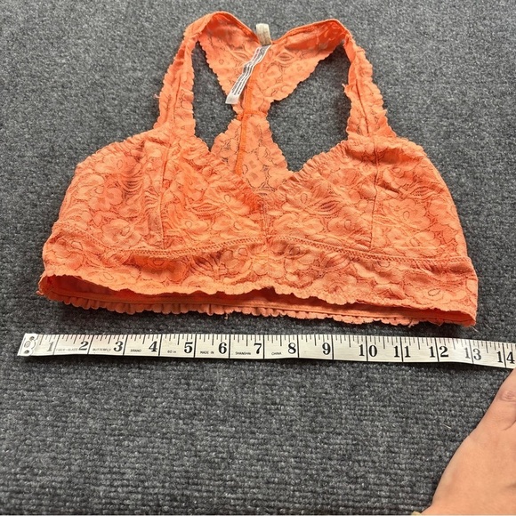 INTIMATELY FREE PEOPLE Women Orange Galloon Lace Racerback Bralette size Medium - Picture 7 of 7